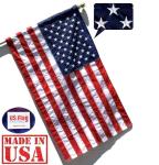 US Flag Factory - 3x5 FT American Flag (Pole Sleeve) (Embroidered Stars, Sewn Stripes) Outdoor SolarMax Nylon Flag - 100% Made in America (3x5 FT)