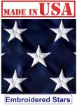 US Flag Factory - 3x5 FT American Flag (Pole Sleeve) (Embroidered Stars, Sewn Stripes) Outdoor SolarMax Nylon Flag - 100% Made in America (3x5 FT)