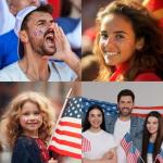 20 Pcs Blue Red and White Glitter Freckles Face Tattoos, Independence Day Glitter Freckles, Waterproof Face Temporary Tattoos for Women and Kids, USA Patriotic, Memorial Day Fake Tattoos