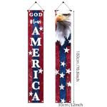 BlissYard 4th of July Decorations God Bless America Door Banner American Flag Independence Day Eagle Porch Banner Sign Patriotic Decor Memorial Day Front Door Hanging Porch Signs Veterans Decorative