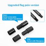 HIBLE 8 Foot Black Flag Pole 1 Inch Carbon Fiber Flag Pole for House Porch with Built-in Smooth Bearings Spinners (6 Sections, No Bracket, For House Use, Not For Truck)