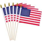 6 Pcs 4x6 Inch Small American Flags on Stick, Mini Handheld US Flags with Kid-Safe Spear Top,Yard Garden Flags For Outside, Memorial Day,Independence day Decor,Patriotic Decorations