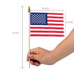 6 Pcs 4x6 Inch Small American Flags on Stick, Mini Handheld US Flags with Kid-Safe Spear Top,Yard Garden Flags For Outside, Memorial Day,Independence day Decor,Patriotic Decorations