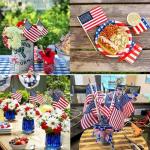 6 Pcs 4x6 Inch Small American Flags on Stick, Mini Handheld US Flags with Kid-Safe Spear Top,Yard Garden Flags For Outside, Memorial Day,Independence day Decor,Patriotic Decorations