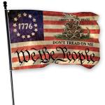 Dont Tread On Me Flag 3x5 Ft Outdoor 1776 We The People Flag Polyester Double Sided Printing Retro American Flags for Outside House Yard Indoor Memorial Day Patriotic Banner Decor