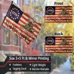 Dont Tread On Me Flag 3x5 Ft Outdoor 1776 We The People Flag Polyester Double Sided Printing Retro American Flags for Outside House Yard Indoor Memorial Day Patriotic Banner Decor