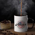 Land Of The Free America Est 1776 Because Of The Brave Coffee Mug 4th Of July Gift Patriotic Veteran Appreciation USA Pride for Military Independence Day (Black, 11oz)