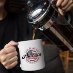 Land Of The Free America Est 1776 Because Of The Brave Coffee Mug 4th Of July Gift Patriotic Veteran Appreciation USA Pride for Military Independence Day (Black, 11oz)