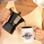 Land Of The Free America Est 1776 Because Of The Brave Coffee Mug 4th Of July Gift Patriotic Veteran Appreciation USA Pride for Military Independence Day (Black, 11oz)