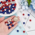 PH PandaHall 120pcs 4th of July Patriotic Beads 10mm Crystal Beads Red Blue Bead Polymer Clay Pave Disco Ball Craft Bead for Independence Day Friendship Bracelet Necklace Earring Jewelry Making