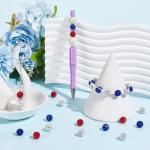 PH PandaHall 120pcs 4th of July Patriotic Beads 10mm Crystal Beads Red Blue Bead Polymer Clay Pave Disco Ball Craft Bead for Independence Day Friendship Bracelet Necklace Earring Jewelry Making