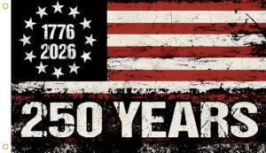 WENWELL 250 Years America Flag, 3x5 Ft, USA 250th Anniversary Patriotic Design,1776-2026 Birthday Banner Tapestry