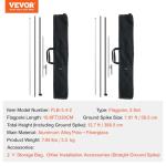 VEVOR Feather Flag Pole Kit, 2 Packs Swooper Flag Pole 12.7 ft, Sign Flag Poles for Business Advertising Feather Flags Banner Outdoor, with Ground Stakes and A Carrying Bag (Flag Not Included)