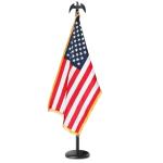 Indoor Flag Pole and Stand,8FT Flagpole Kit with Base Eagle Topper 3x5 FT USA Flag,Heavy Duty Indoor Flag Pole for City Hall/Businesses/Office/Auditorium/School/Home