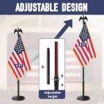 Indoor Flag Pole and Stand,8FT Flagpole Kit with Base Eagle Topper 3x5 FT USA Flag,Heavy Duty Indoor Flag Pole for City Hall/Businesses/Office/Auditorium/School/Home