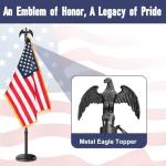 Indoor Flag Pole and Stand,8FT Flagpole Kit with Base Eagle Topper 3x5 FT USA Flag,Heavy Duty Indoor Flag Pole for City Hall/Businesses/Office/Auditorium/School/Home