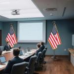 Indoor Flag Pole and Stand,8FT Flagpole Kit with Base Eagle Topper 3x5 FT USA Flag,Heavy Duty Indoor Flag Pole for City Hall/Businesses/Office/Auditorium/School/Home