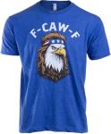 F Caw F Shirt - Funny USA Eagle Men's Novelty Shirts F-Caw-F Patriotic Fcawf Funny 4th of July T-Shirt for Men or Women -(Eagle,L) Royal Blue