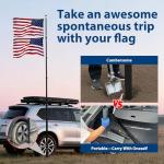 20FT Telescoping Flag Pole, Heavy-Duty Aluminum Alloy Tailgate Flag Pole with Tire Bases, Portable Flag Poles for Outdoor Activities Such as RVs, Trucks, Car Tailgates, Camping