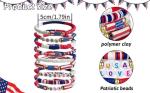 Bovemee 4th of July Bracelets Accessories-American Flag Friendship Love Bracelets, Red White Blue, 9 Piece Set, Patriotic USA Jewelry for Men Women