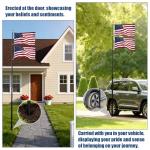 20FT Telescoping Flag Pole, Heavy-Duty Aluminum Alloy Tailgate Flag Pole with Tire Bases, Portable Flag Poles for Outdoor Activities Such as RVs, Trucks, Car Tailgates, Camping