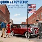 20FT Telescoping Flag Pole, Heavy-Duty Aluminum Alloy Tailgate Flag Pole with Tire Bases, Portable Flag Poles for Outdoor Activities Such as RVs, Trucks, Car Tailgates, Camping