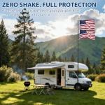 20FT Telescoping Flag Pole, Heavy-Duty Aluminum Alloy Tailgate Flag Pole with Tire Bases, Portable Flag Poles for Outdoor Activities Such as RVs, Trucks, Car Tailgates, Camping