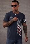 VOGSTART Men's Vintage 4th of July Tee Shirt Classic Muscle Tactical T-Shirts Freedom American Flag Independence Day Distressed Workout USA Flag Patriotic Stretch Stars Stripes Shirts Navy L