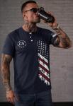 VOGSTART Men's Vintage 4th of July Tee Shirt Classic Muscle Tactical T-Shirts Freedom American Flag Independence Day Distressed Workout USA Flag Patriotic Stretch Stars Stripes Shirts Navy L