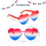 Gvhntk 4 Pack Heart Shaped Sunglasses for Women Men American Flag Sunglasses Retro Cute Sun Glasses (Blue, white, red)