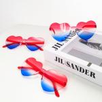 Gvhntk 4 Pack Heart Shaped Sunglasses for Women Men American Flag Sunglasses Retro Cute Sun Glasses (Blue, white, red)