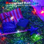 cshare Red White and Blue String Lights Battry Operated with Timer Waterproof, 4th of July String Lights16.4ft 50LED Indoor Outdoor Memorial Day Patriotic Decorations Garland Party Patio Garden Yard