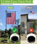 Koutemie 10FT Garden Flag Pole Stand with 5 Prong Base for 3x5 American Flags, Adjustable Heavy Duty Outdoor Flagpole Holder Kit for Yard Decoration, 1 Pack