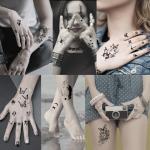 Hotoyannia 102 Sheets Halloween Tiny Temporary Tattoos Stickers, Fake Tattoos That Look Real And Last Long, Halloween Include Black Scary Wolf Lion Tiger Skeleton Skull Tattoos
