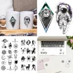 Hotoyannia 102 Sheets Halloween Tiny Temporary Tattoos Stickers, Fake Tattoos That Look Real And Last Long, Halloween Include Black Scary Wolf Lion Tiger Skeleton Skull Tattoos