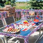 52.5Ft Patriotic Glitter Tinsel Garland Decoration, Red White Blue Star Metallic Tinsel Twist Garland, 4th of July Decor Parade Golf Cart Shiny Tinsels for Car Bike Independence Day Memorial Day Decor