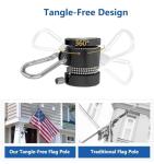5FT/6FT Outdoor Flag Pole for House, Carbon Fiber Design Heavy Duty Flagpole with Tangle Free Spinning Grommets, High Wind Flagpole for Residential Garden Yard Porch Commercial, Black Flag Pole only