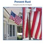 5FT/6FT Outdoor Flag Pole for House, Carbon Fiber Design Heavy Duty Flagpole with Tangle Free Spinning Grommets, High Wind Flagpole for Residential Garden Yard Porch Commercial, Black Flag Pole only