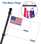 5FT/6FT Outdoor Flag Pole for House, Carbon Fiber Design Heavy Duty Flagpole with Tangle Free Spinning Grommets, High Wind Flagpole for Residential Garden Yard Porch Commercial, Black Flag Pole only