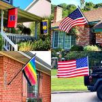 5FT/6FT Outdoor Flag Pole for House, Carbon Fiber Design Heavy Duty Flagpole with Tangle Free Spinning Grommets, High Wind Flagpole for Residential Garden Yard Porch Commercial, Black Flag Pole only