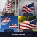 American Flags for Outside 3x5 FT,American Flag Heavy Duty Outdoor, Thickened Polyester with Embroidered Stars,Wind Resistance and Fade Resistance for All Weather
