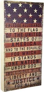 Primitives by Kathy 31558 Rustic Patriotic Box Sign, 9 x 18-Inches, Pledge to The Flag