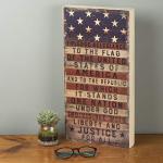 Primitives by Kathy 31558 Rustic Patriotic Box Sign, 9 x 18-Inches, Pledge to The Flag