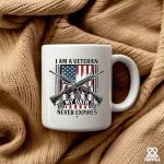 Panvola I Am A Veteran My Oath Never Expires Veteran Gifts Patriotic American Flag For Grandpa Dad Uncle From Grandson Granddaughter Son Daughter Niece Nephew Ceramic Mug 11 oz White