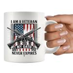 Panvola I Am A Veteran My Oath Never Expires Veteran Gifts Patriotic American Flag For Grandpa Dad Uncle From Grandson Granddaughter Son Daughter Niece Nephew Ceramic Mug 11 oz White