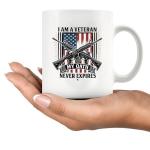 Panvola I Am A Veteran My Oath Never Expires Veteran Gifts Patriotic American Flag For Grandpa Dad Uncle From Grandson Granddaughter Son Daughter Niece Nephew Ceramic Mug 11 oz White