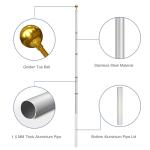 Flag Poles for Outside House Inground - Extra Thick Telescoping Flag Poles, Heavy Duty Flag Pole Kit with 3x5 American Flag (20FT, Silver)