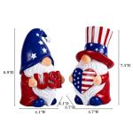 Elegondrar Outdoor Patriotic Garden Gnomes, 2pcs 4th of July Gnome Decor Indoor, Red White Blue Decorations, Gnomes Gifts for Women Mom Grandma