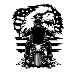 Slickss American Flag Wall Decor with Eagle Motorcycle Design - Patriotic Metal Wall Art for Garage and Man Cave, Outdoor Independence Day Decor, 4th of July Gifts for Men