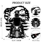 Slickss American Flag Wall Decor with Eagle Motorcycle Design - Patriotic Metal Wall Art for Garage and Man Cave, Outdoor Independence Day Decor, 4th of July Gifts for Men